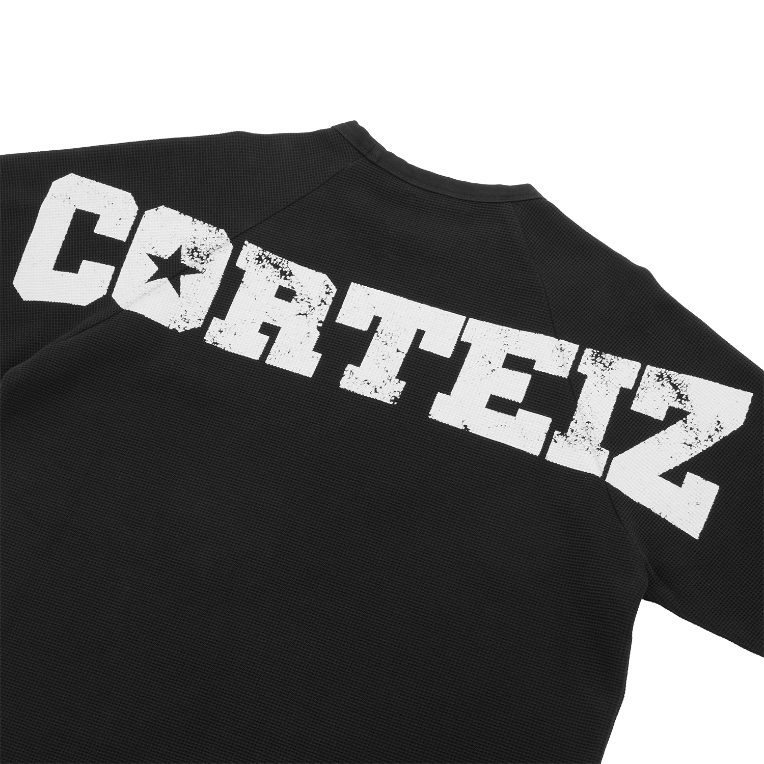 STAR RAGLAN WAFFLE THERMAL [BLACK]