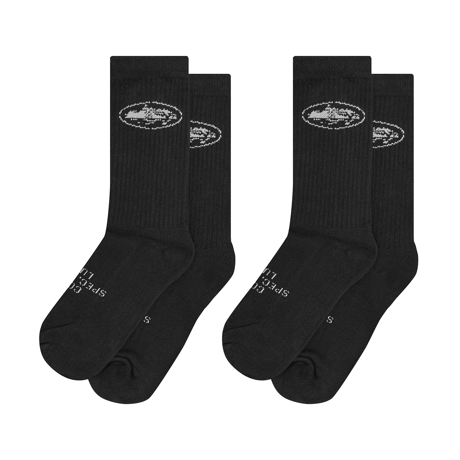 STENCIL ISLAND SOCKS [2 PACK] [BLACK]