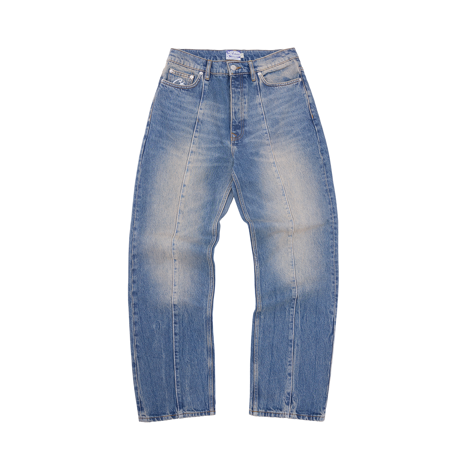 STITCH DOWN BAGGY JEANS [FADED INDIGO]