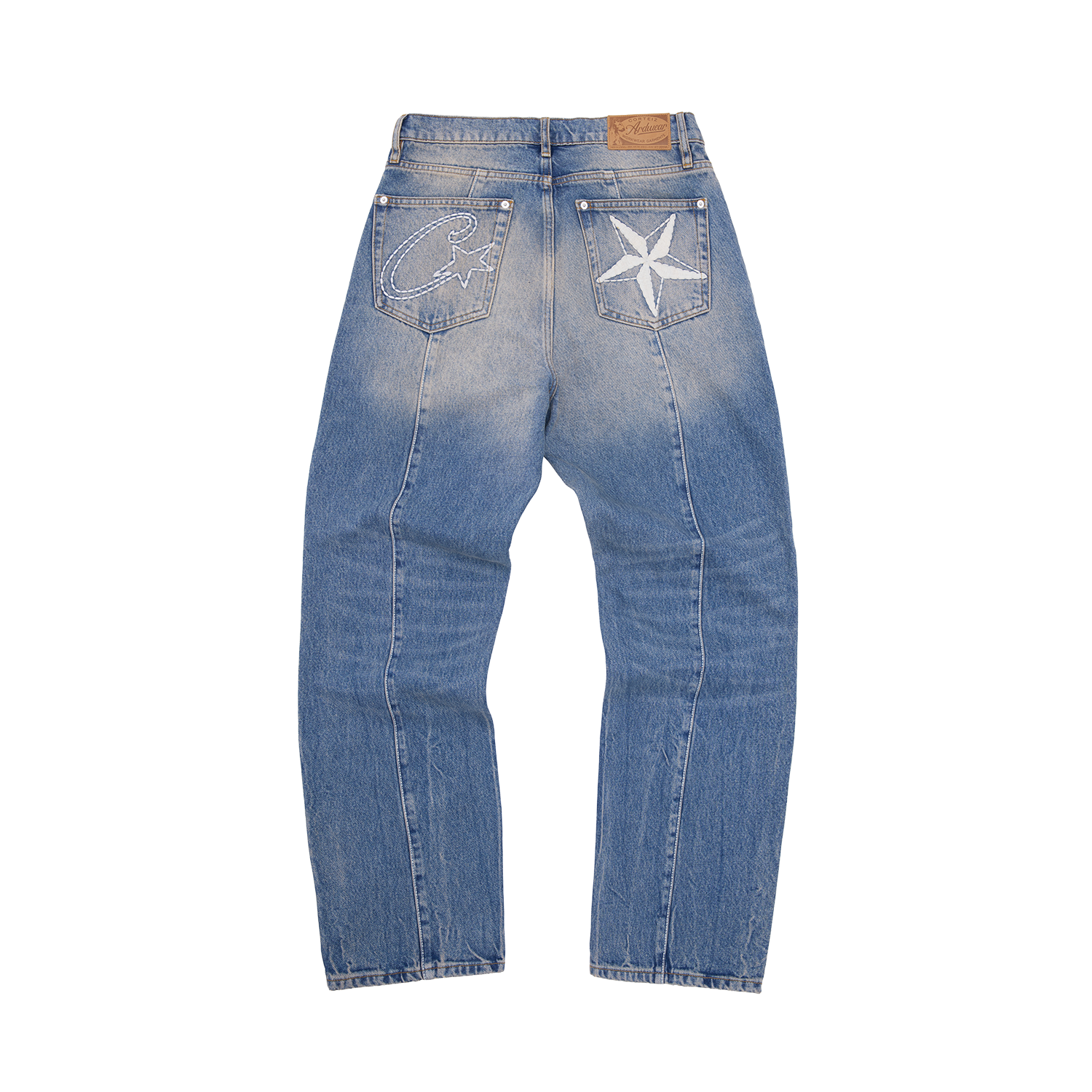 STITCH DOWN BAGGY JEANS [FADED INDIGO]