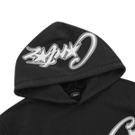 SATIN C STAR APPLIQUÉ HOODIE [BLACK]