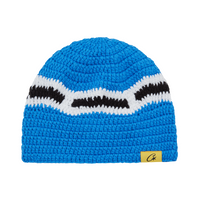 BIG CROCHET BEANIE [BLUE, WHITE & BLACK]