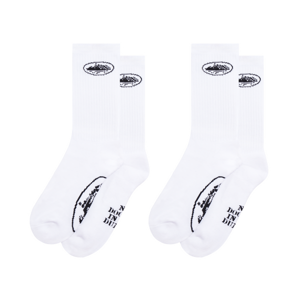 WHITE ALCATRAZ SOCKS [2 PACK]